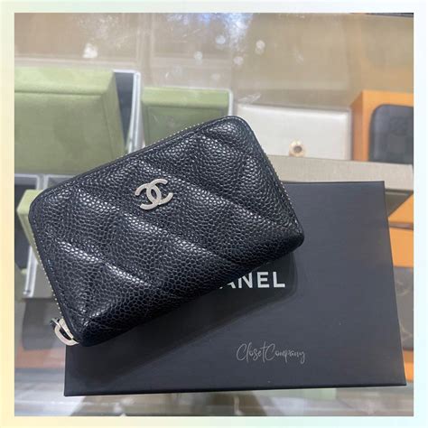 chanel mini card holder|chanel card holder zipped.